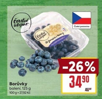 Borůvky Čerstvě utrženo