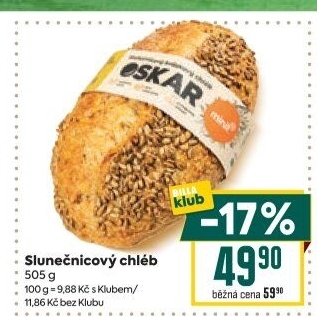 Chléb kváskový slunečnicový Oskar Minit