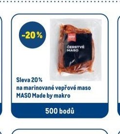 Sleva 20% na marinované vepřové maso MASO Made by makro