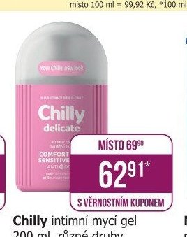 Chilly intimní mycí gel 200 ml, různé druhy
