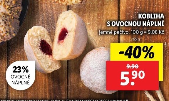 KOBLIHA S OVOCNOU NÁPLNÍ