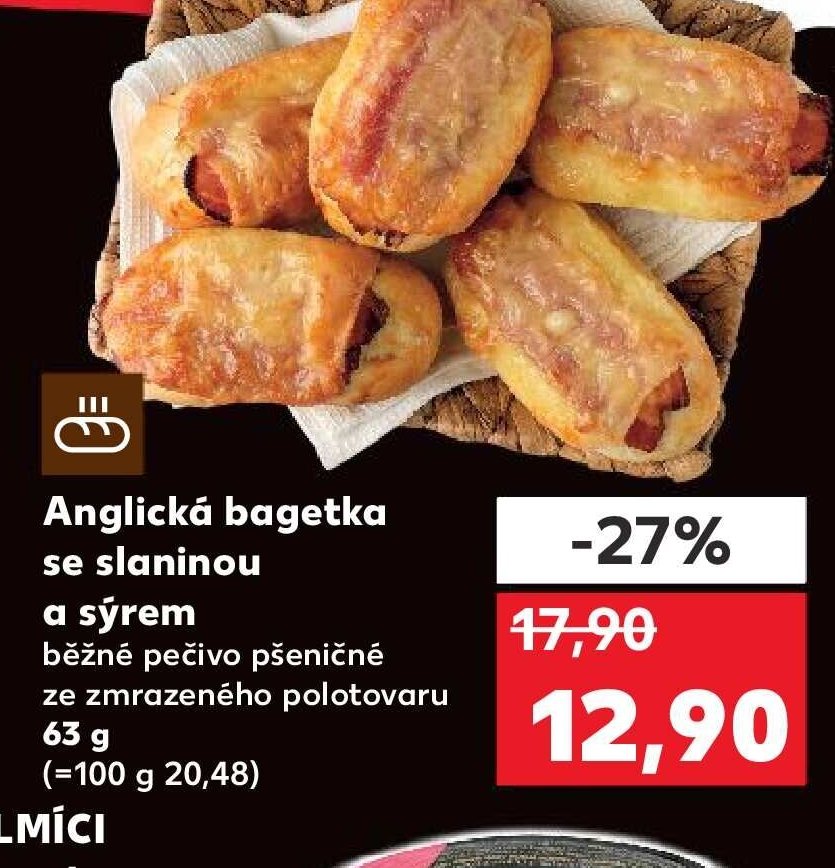 Anglická bagetka se slaninou a sýrem