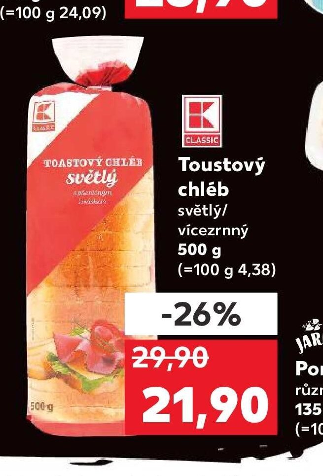 TOASTOVÝ CHLÉB světlý