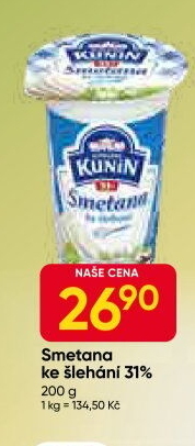 Smetana ke šlehání Mlékárna Kunín 31%