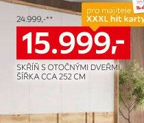 SKŘÍŇ S OTOČNÝMI DVEŘMI, ŠÍRKA CCA 252 CM