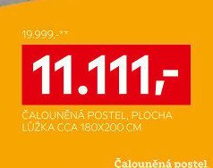 ČALOUNĚNÁ POSTEL, PLOCHA LŮŽKA CCA 180X200 CM