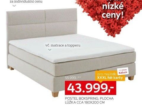 Postel boxspring, plocha lůžka cca 180x200 cm