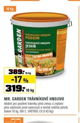MR. GARDEN TRÁVNÍKOVÉ HNOJIVO PODZIM
