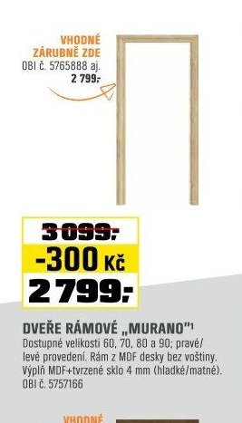 DVEŘE RÁMOVÉ „MURANO“