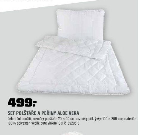 SET POLŠTÁŘE A PEŘINY ALOE VERA