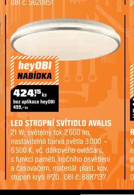 LED STROPNÍ SVÍTIDLO AVALIS