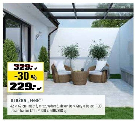 DlažbaFebešedá mat 1,41m2