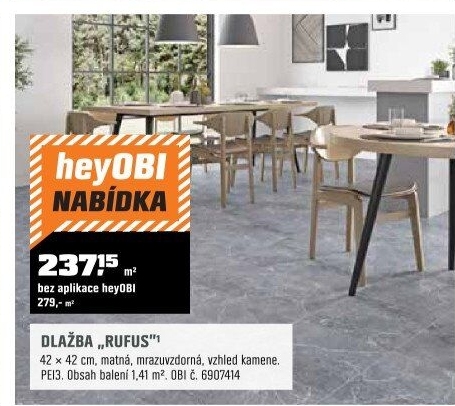 DlažbaRufusšedá mat 1,41m2