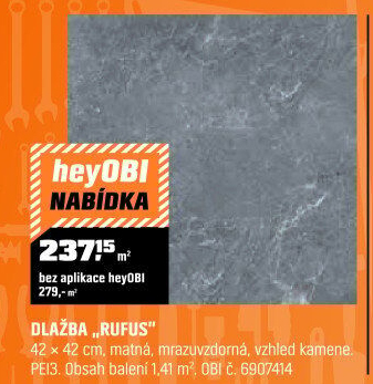 DlažbaRufusšedá mat 1,41m2