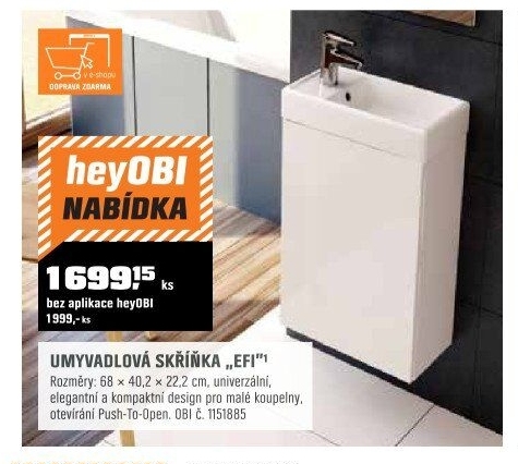 Nábytekkoupelnový Efi 1Dbílá lak