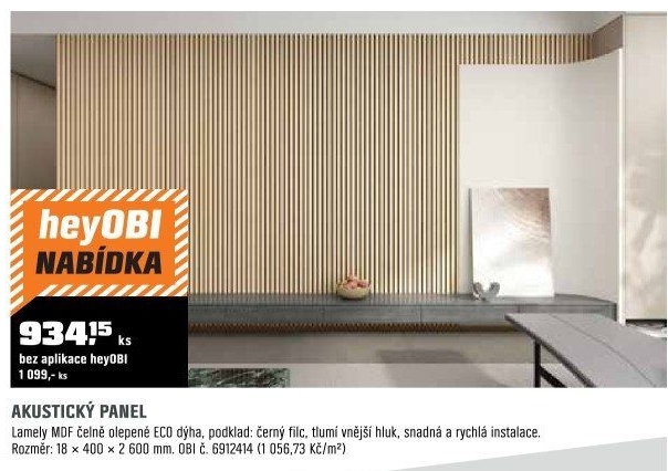 Panel akustický Dub bělený