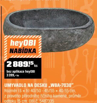 Umyvadlo na deskuWBA-7030