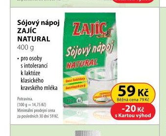 Sójový nápoj ZAJÍC NATURAL 400 g