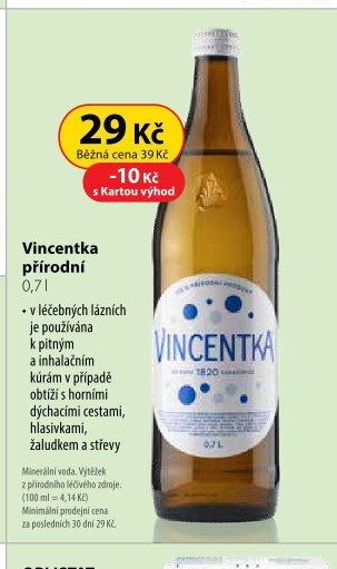 Vincentka přírodní 0,7 l