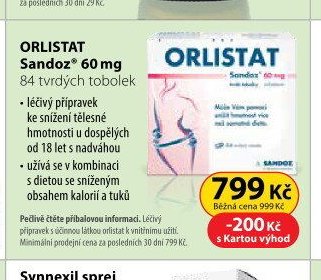 ORLISTAT Sandoz 60 mg 84 tvrdých tobolek