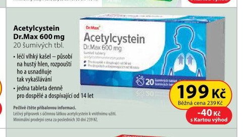 Acetylcystein Dr.Max 600 mg 20 šumivých tbl.