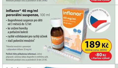inflanor 40 mg/ml perorální suspenze, 100 ml