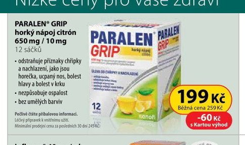 PARALEN GRIP horký nápoj citron 650 mg / 10 mg 12 sáčků - Dr. Max akcniletaky.com