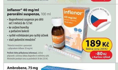 inflanor 40 mg/ml perorální suspenze, 100 ml