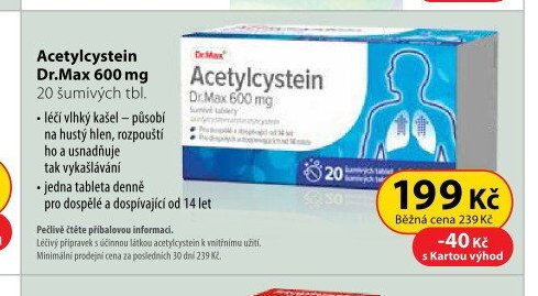 Acetylcystein Dr.Max 600 mg 20 šumivých tbl.