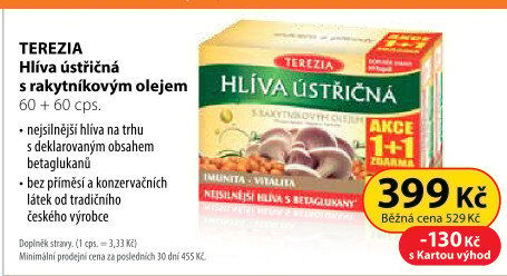 Doplněk stravy Hlíva ústřičná s rakytníkovým olejem Terezia Company