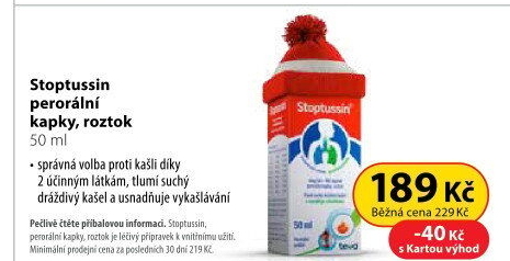 Kapky proti kašli Stoptussin