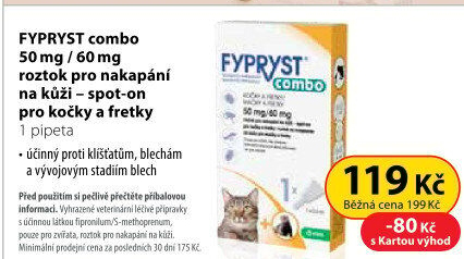 Prevence antiparazitní pro kočky Fypryst Combo Krka