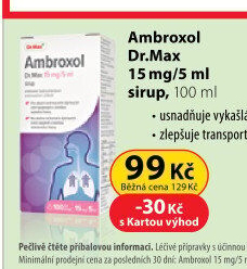 Sirup proti kašli 15 mg Ambroxol Dr.Max