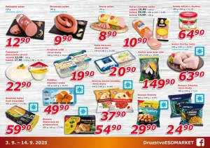 akční leták ESO MARKET 3.9.2025-14.9.2025