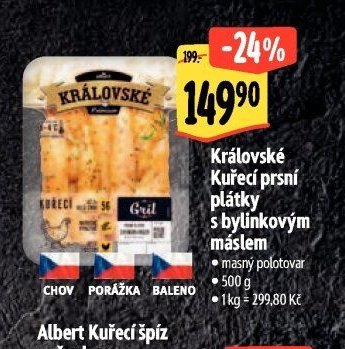 Královské Kuřecí prsní plátky s bylinkovým máslem