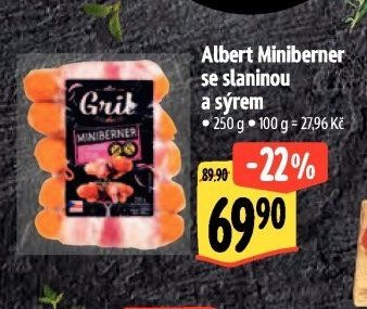 Albert Miniberner se slaninou a sýrem
