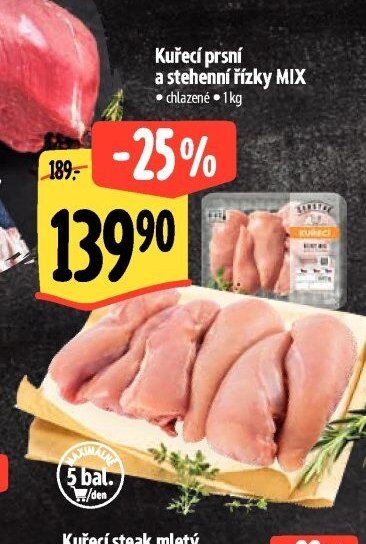 Kuřecí prsní a stehenní řízky MIX