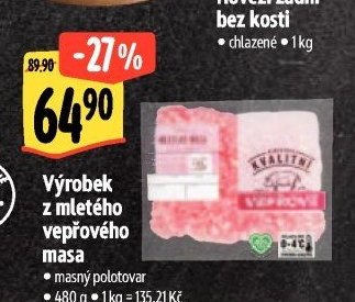 Výrobek z mletého vepřového masa