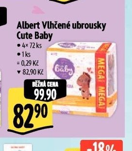 Albert Vlhčené ubrousky Cute Baby