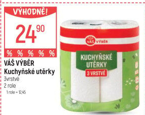 Utěrky kuchyňské 3vrstvé Váš Výběr