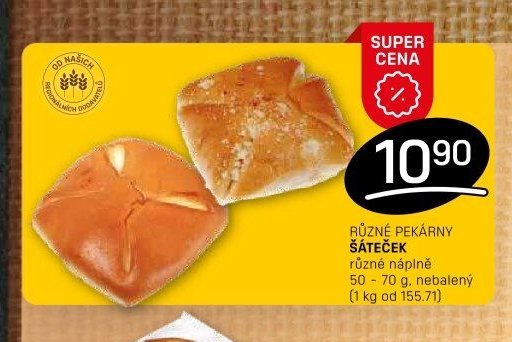 Různé pekárny šáteček