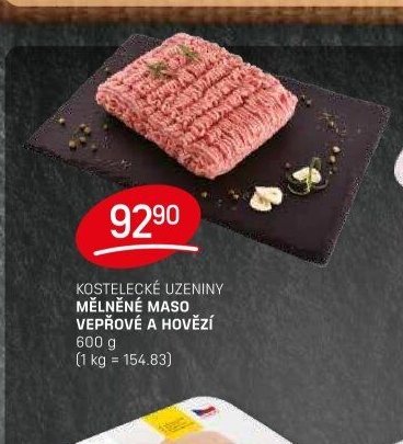 Kostelecké uzeniny Mělněné maso vepřové a hovězí