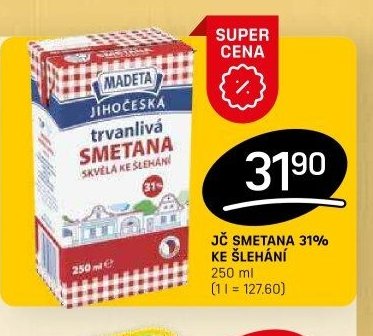 JČ Smetana 31% ke šlehání