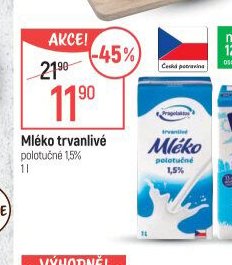 Mléko trvanlivé polotučné 1,5%