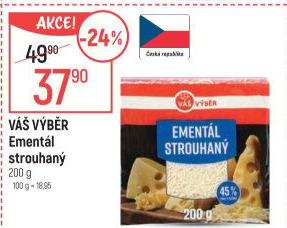 Sýr Ementál strouhaný Váš Výběr