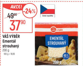 Sýr Ementál strouhaný Váš Výběr