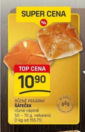 RŮZNÉ PEKÁRNY ŠÁTEČEK 50-70 g