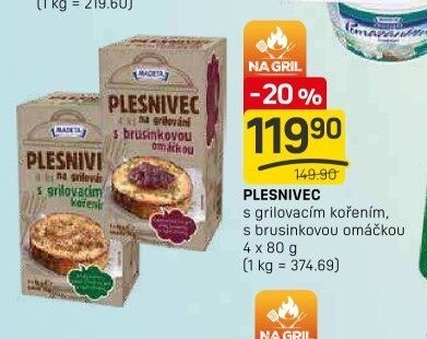 PLESNIVEC s grilovacím kořením, s brusinkovou omáčkou
