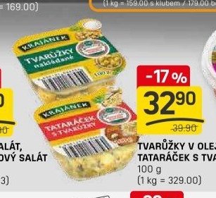 Tvarůžky v oleji, Tataráček s tvarůžky 100 g