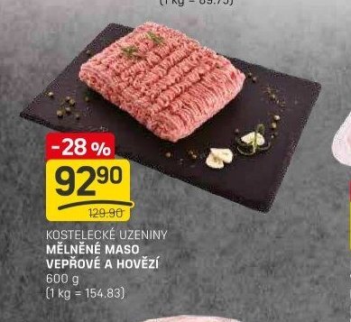 Kostelecké uzeniny mleté maso vepřové a hovězí 600 g - FLOP TOP akcniletaky.com